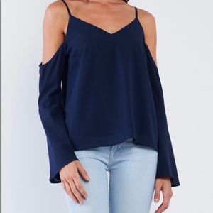 Off shoulder blue top